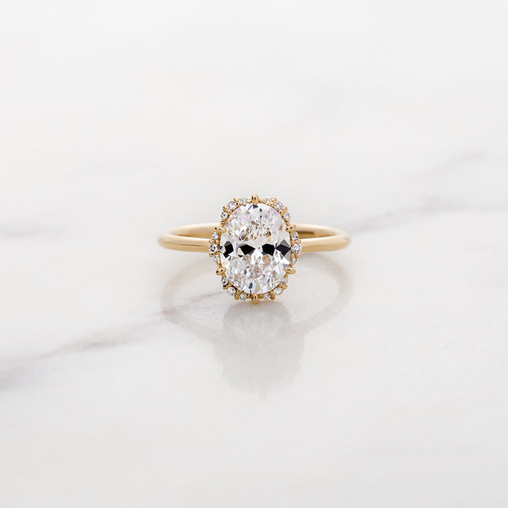 Ranunculus Oval Halo Ring