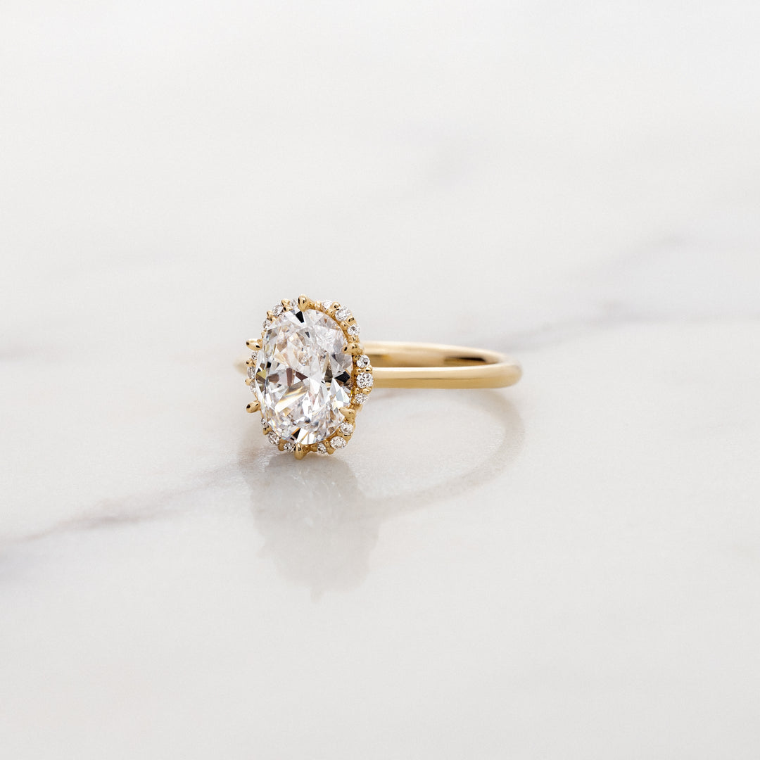 Ranunculus Oval Halo Ring