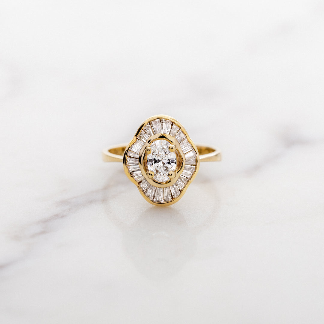 Vintage Ballerina Halo Ring