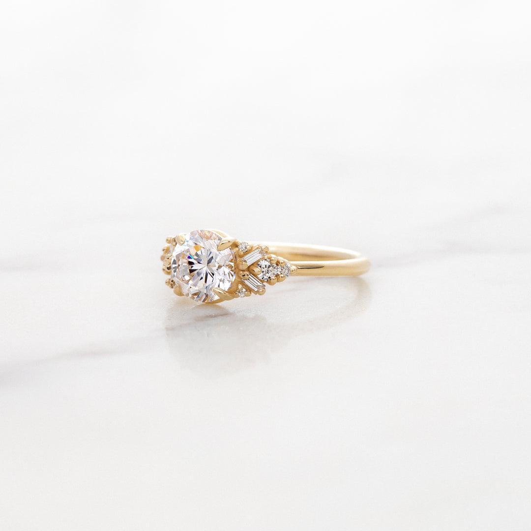 Foxglove Round Side Cluster Ring