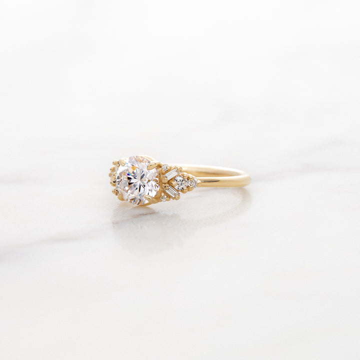 Foxglove Round Side Cluster Ring