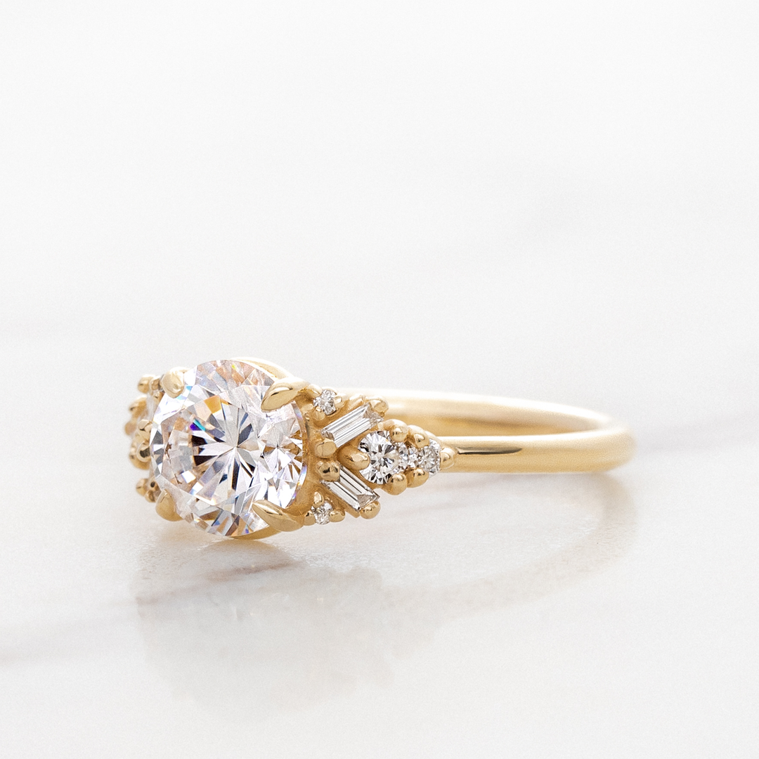 Foxglove Round Side Cluster Ring