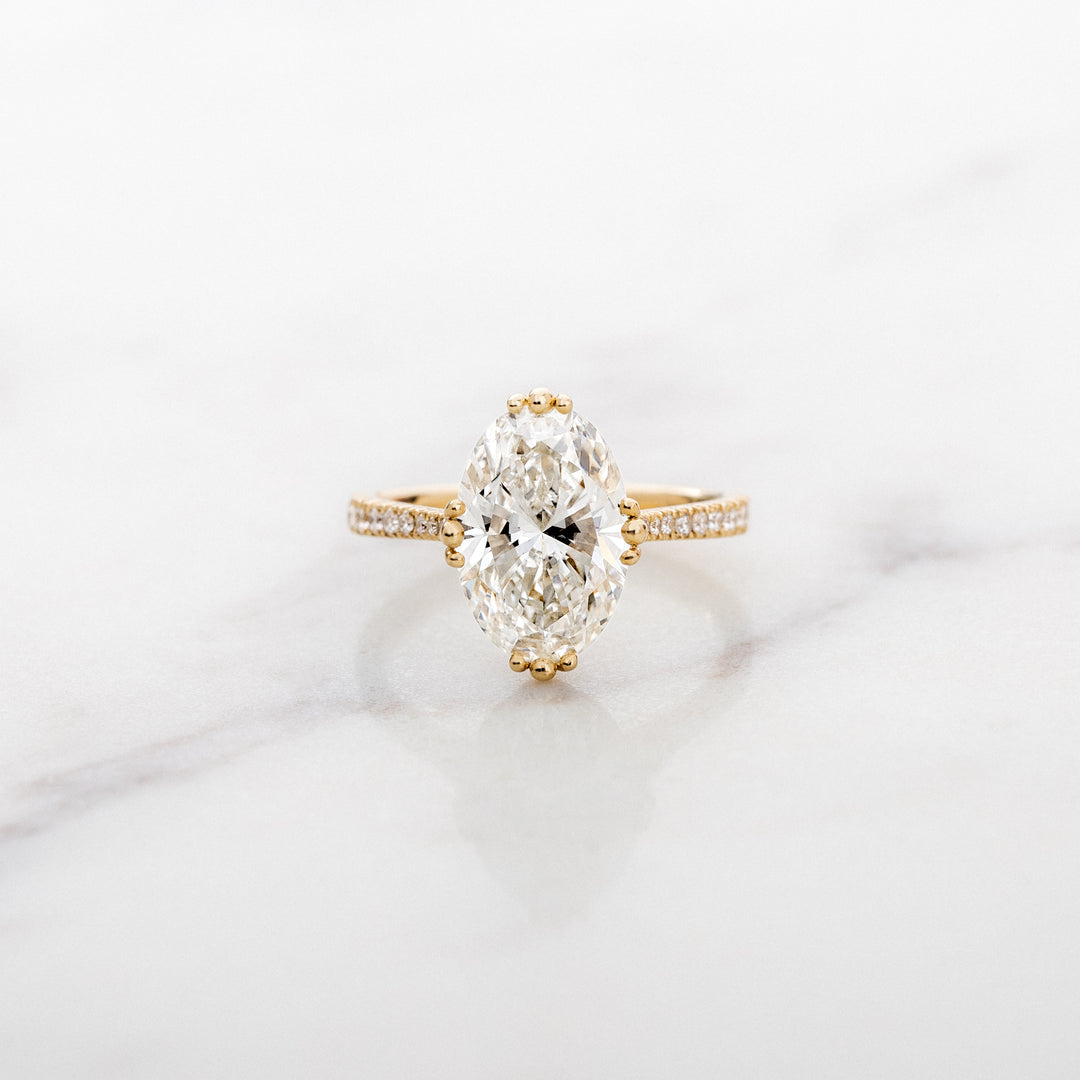 Tulip Oval Solitaire with Diamond Band