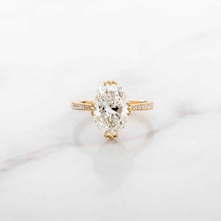 Tulip Oval Solitaire with Diamond Band