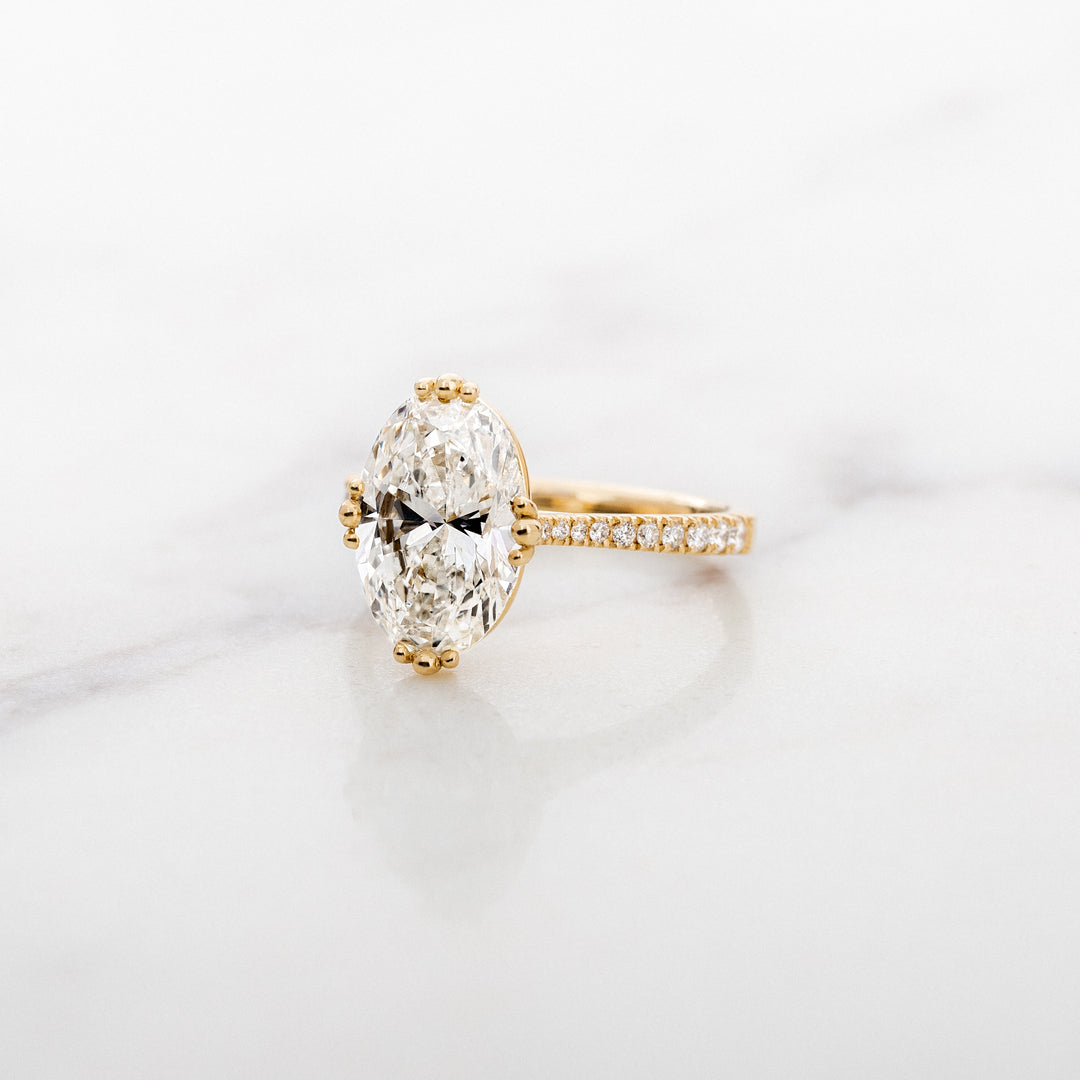 Tulip Oval Solitaire with Diamond Band