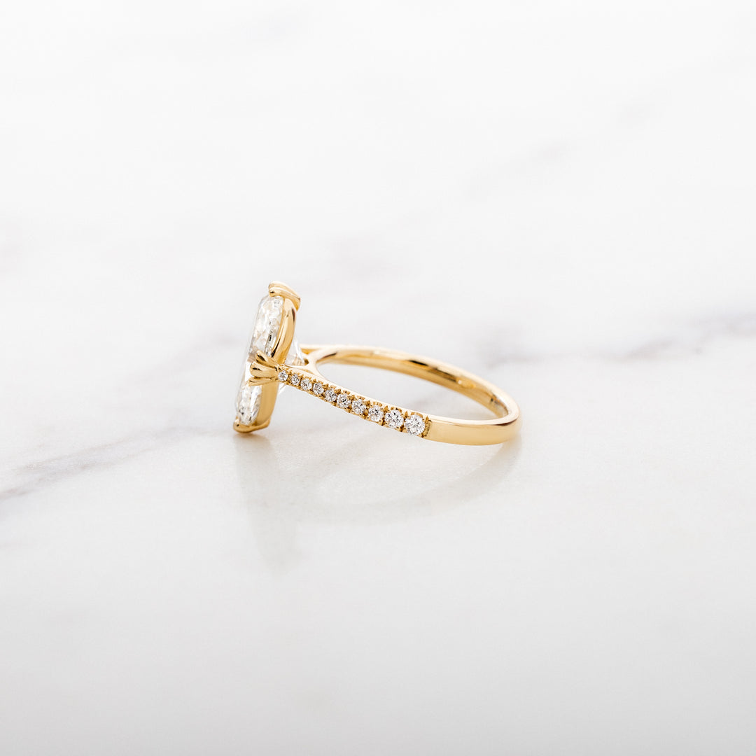 Tulip Oval Solitaire with Diamond Band
