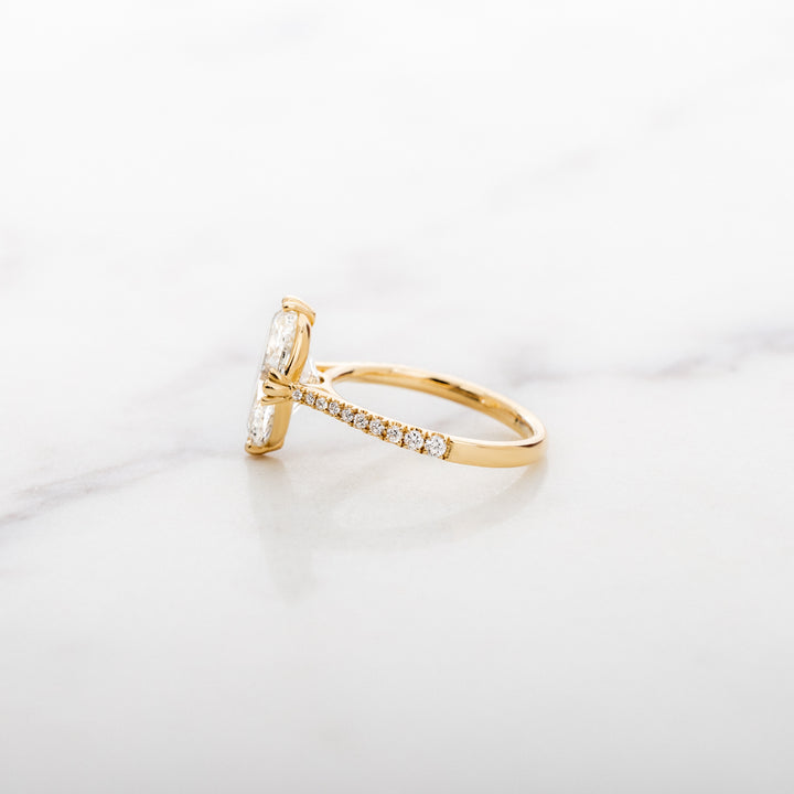 Tulip Oval Solitaire with Diamond Band