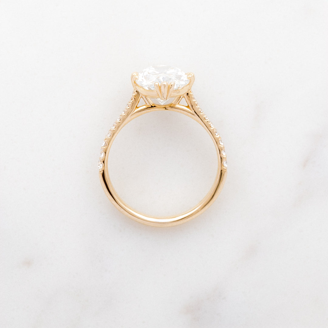 Tulip Oval Solitaire with Diamond Band