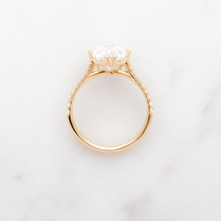 Tulip Oval Solitaire with Diamond Band