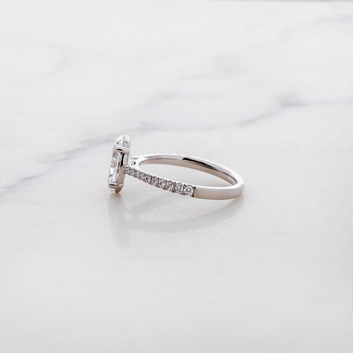 Rose Oval Solitaire with Diamond Band
