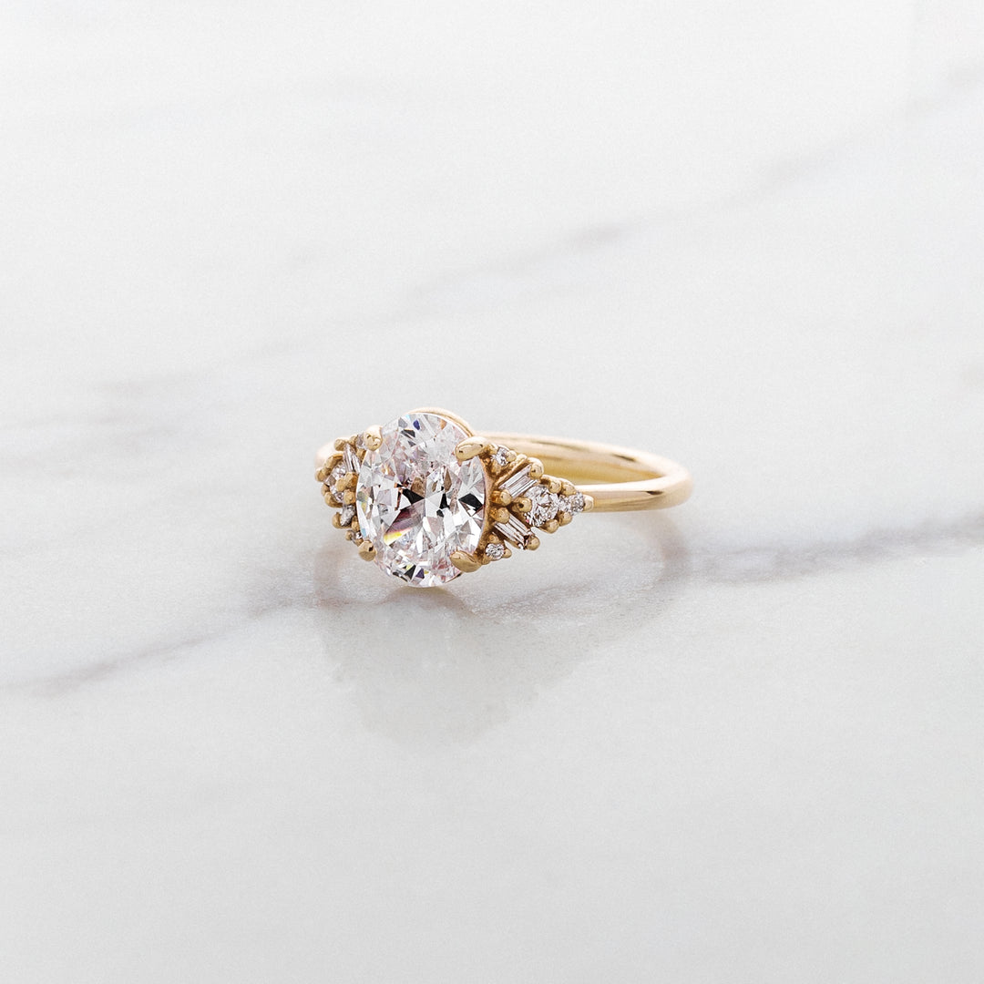 Foxglove Oval Side Cluster Ring