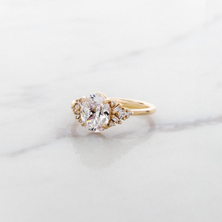 Foxglove Oval Side Cluster Ring