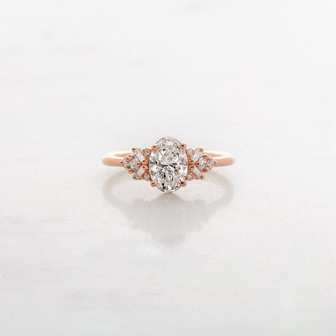 Foxglove Oval Side Cluster Ring