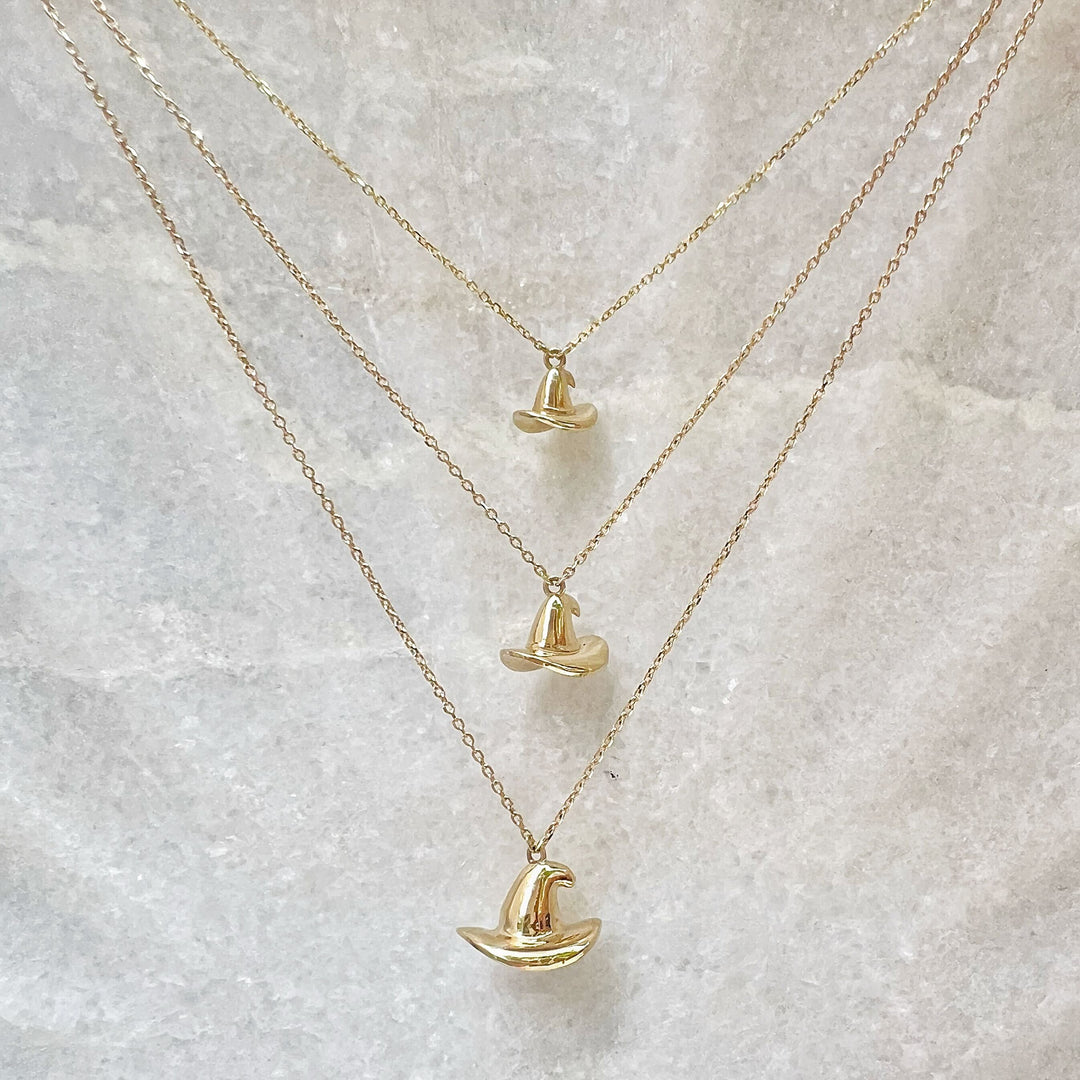 Gold Witch Hat Charm or Necklace