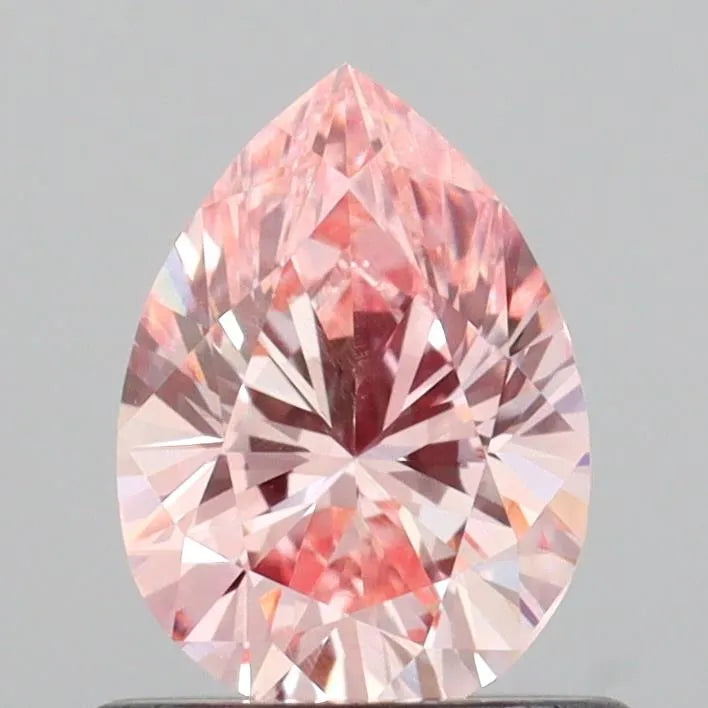 0.69ct Pear Lab Grown Diamond (Colour Fancy Vivid Pink, Clarity VS2, IGI Certified)