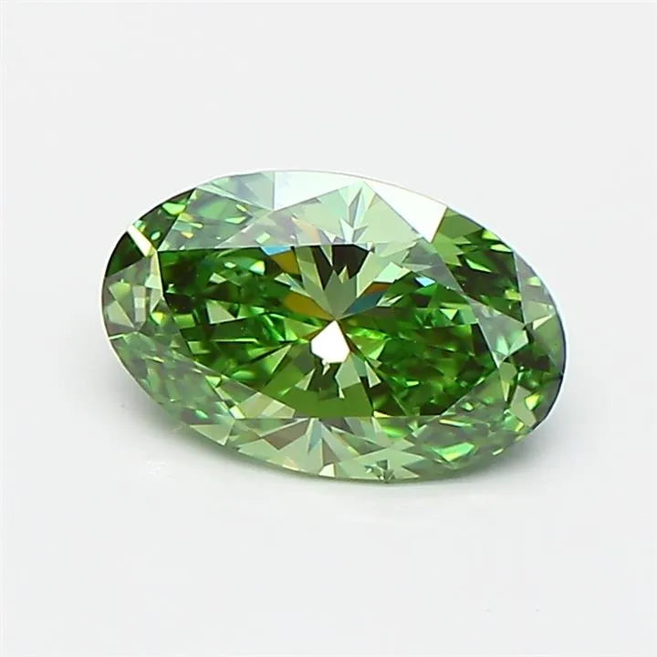 1.01ct Oval Lab Grown Diamond (Colour Fancy Vivid Green, Clarity VS1, IGI Certified)