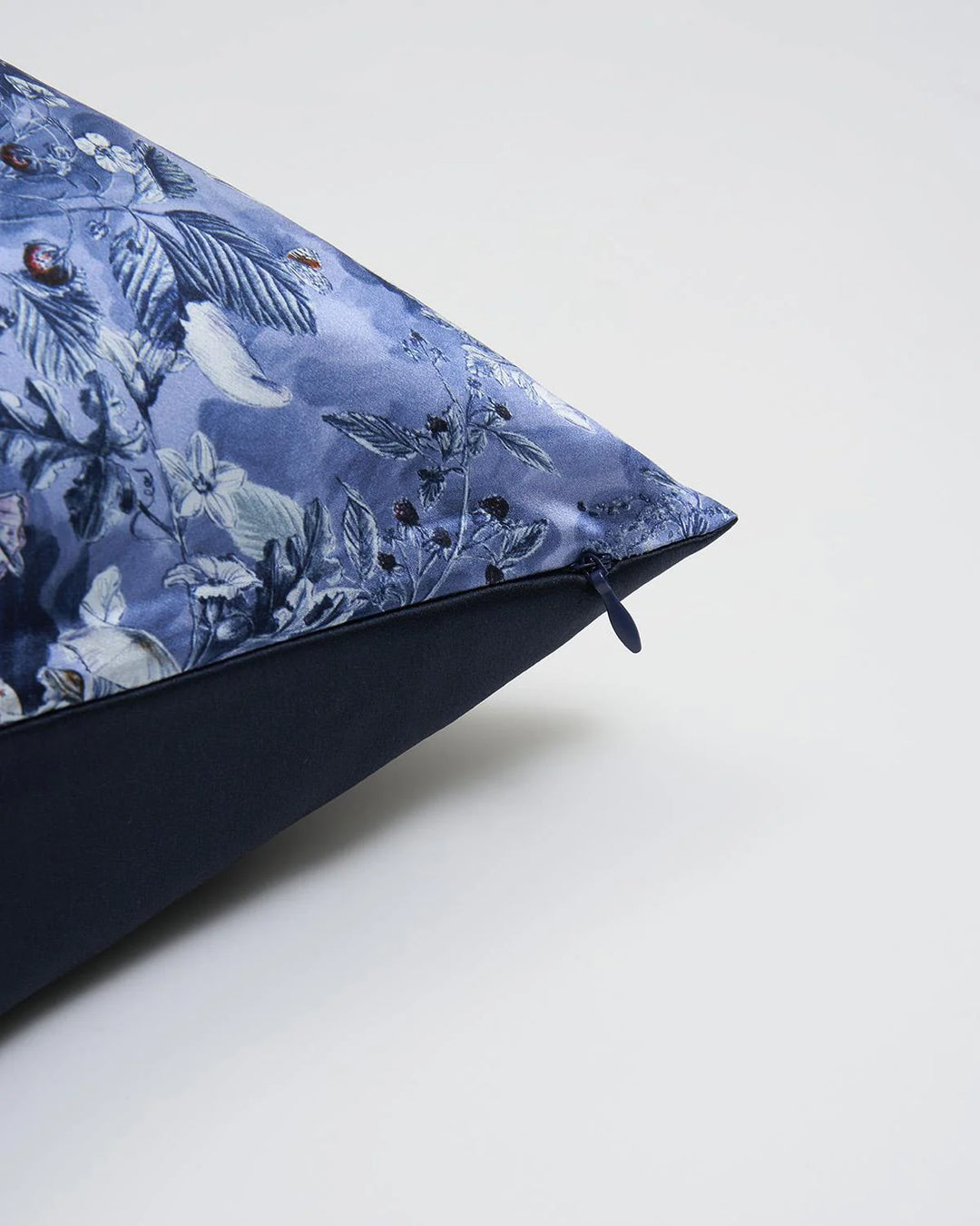 Nocturnal Garden Silk Pillowcase in Midnight Blue