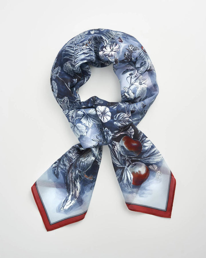 Nocturnal Garden Scarf in Midnight Blue