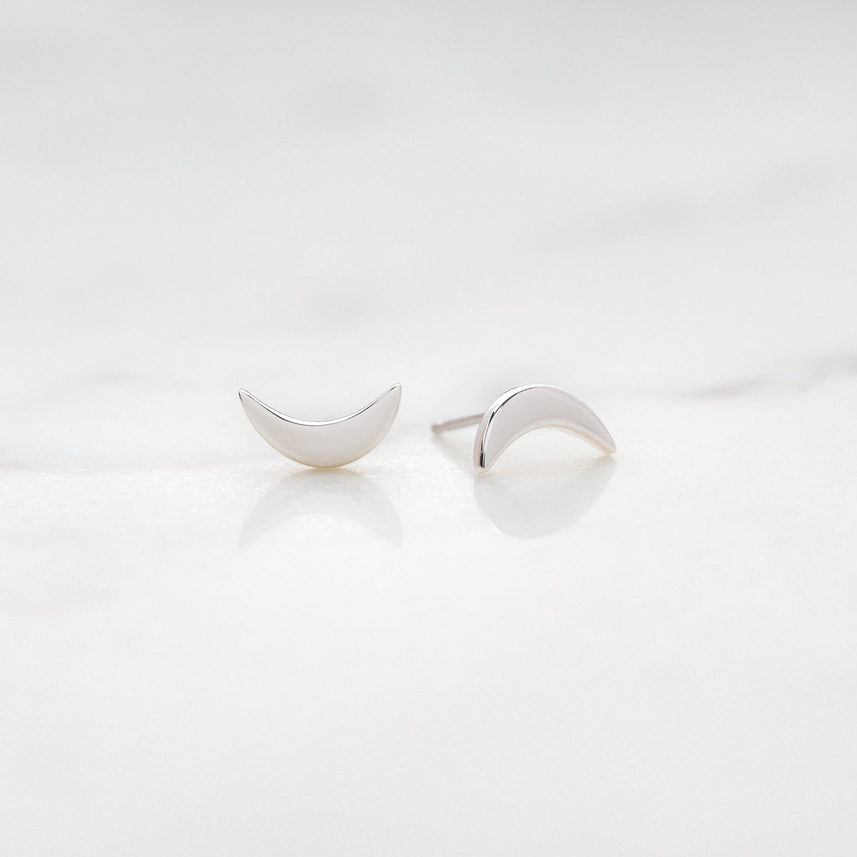 Crescent Moon Studs