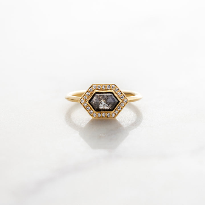 Galaxy Diamond Hexagon Halo Ring