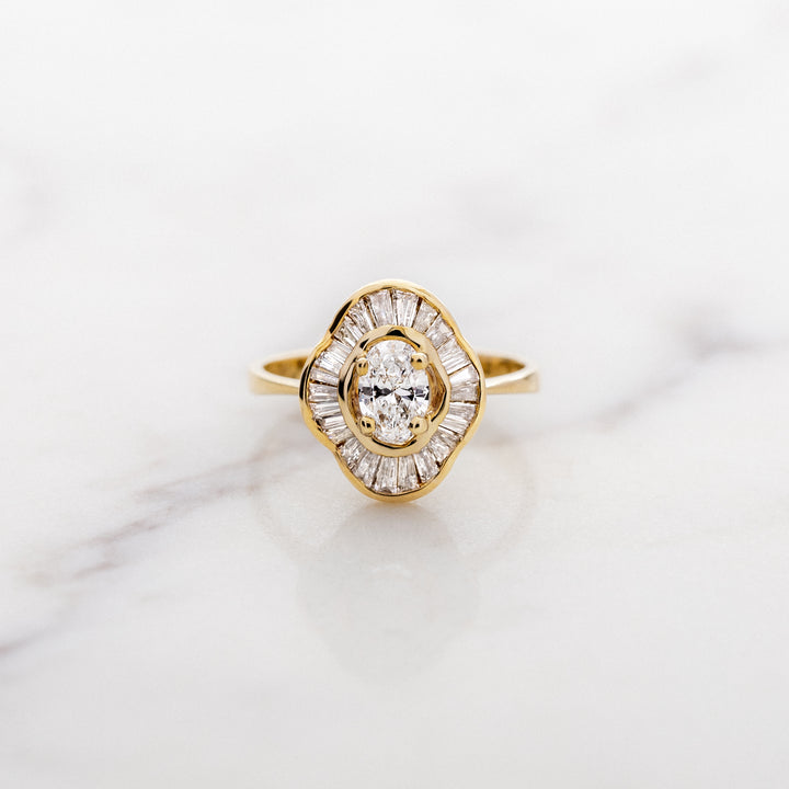 Vintage Ballerina Halo Ring