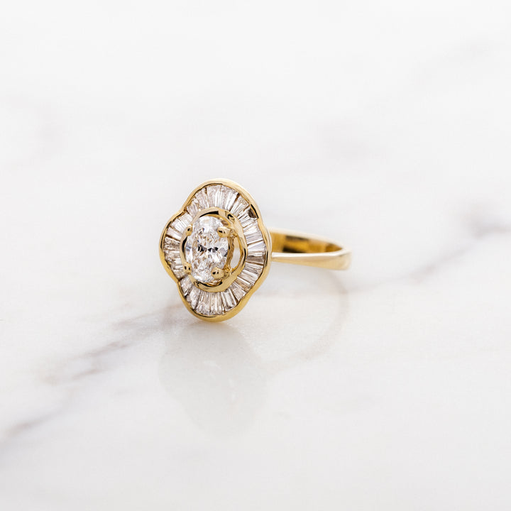 Vintage Ballerina Halo Ring