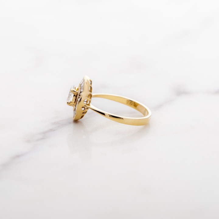 Vintage Ballerina Halo Ring