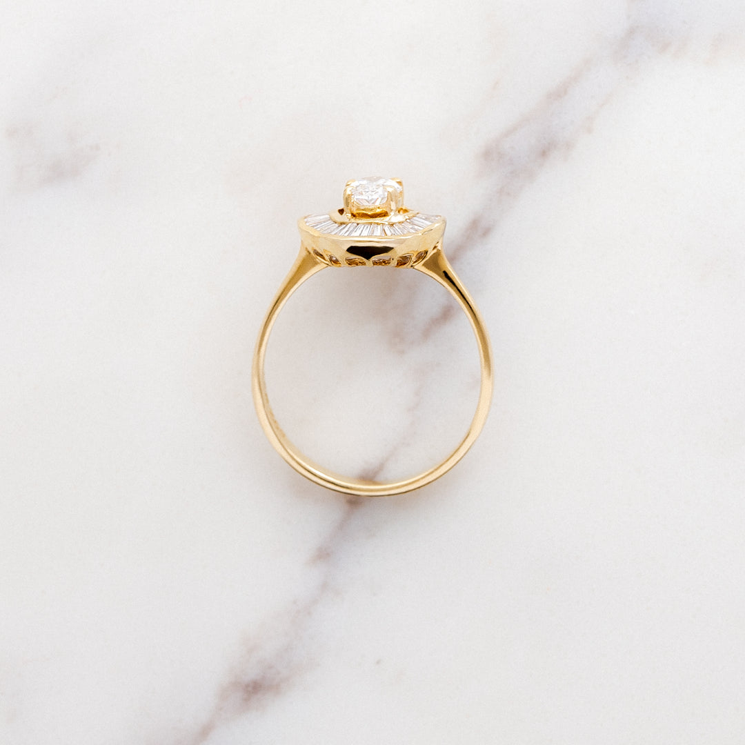 Vintage Ballerina Halo Ring