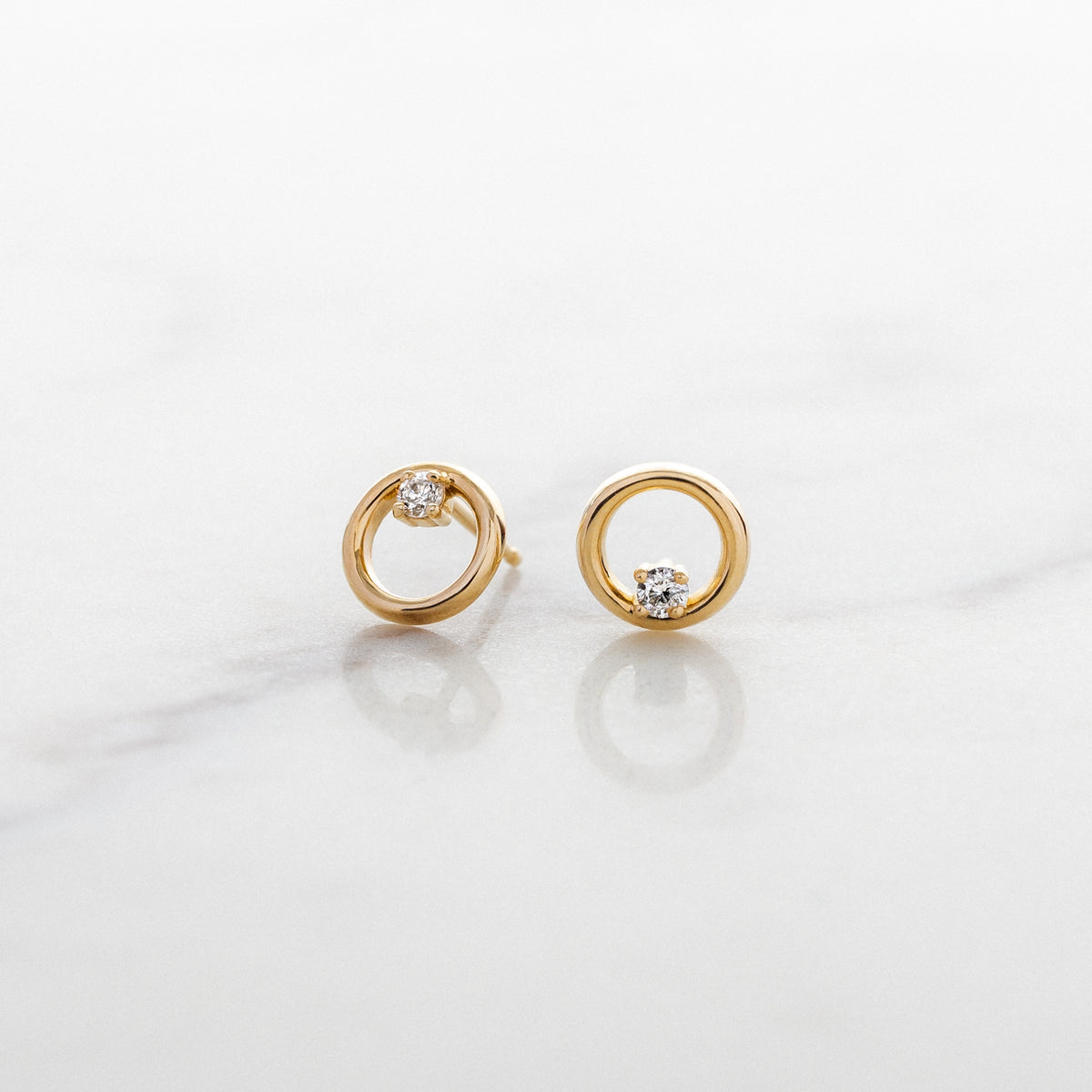 Circle Diamond Studs