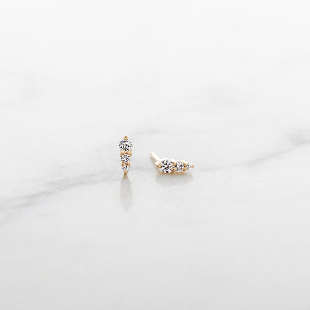 Petite Diamond Spike Studs