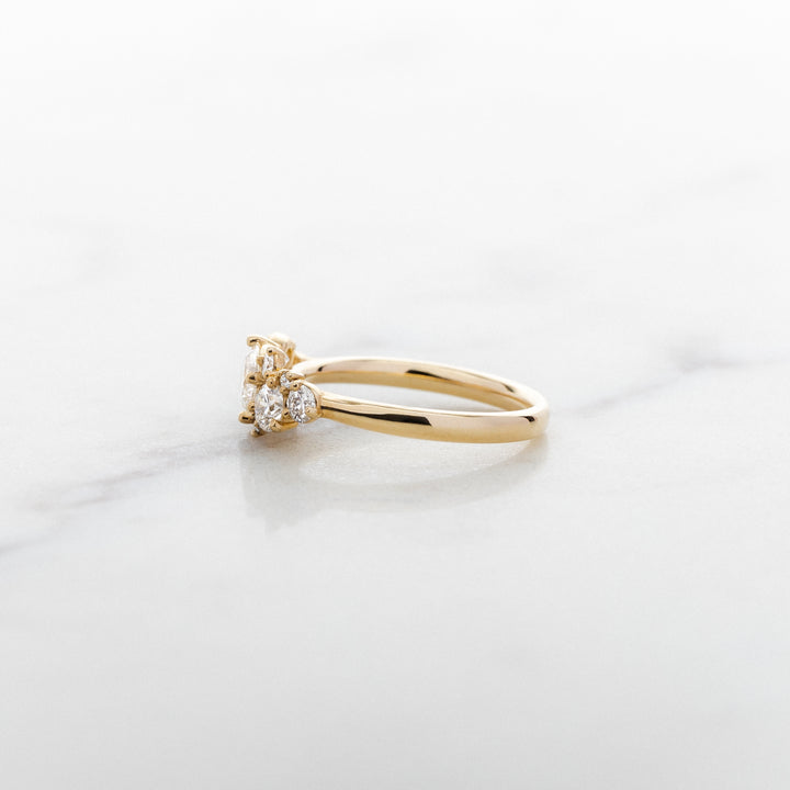 Asymmetrical Cluster Style Engagement Ring