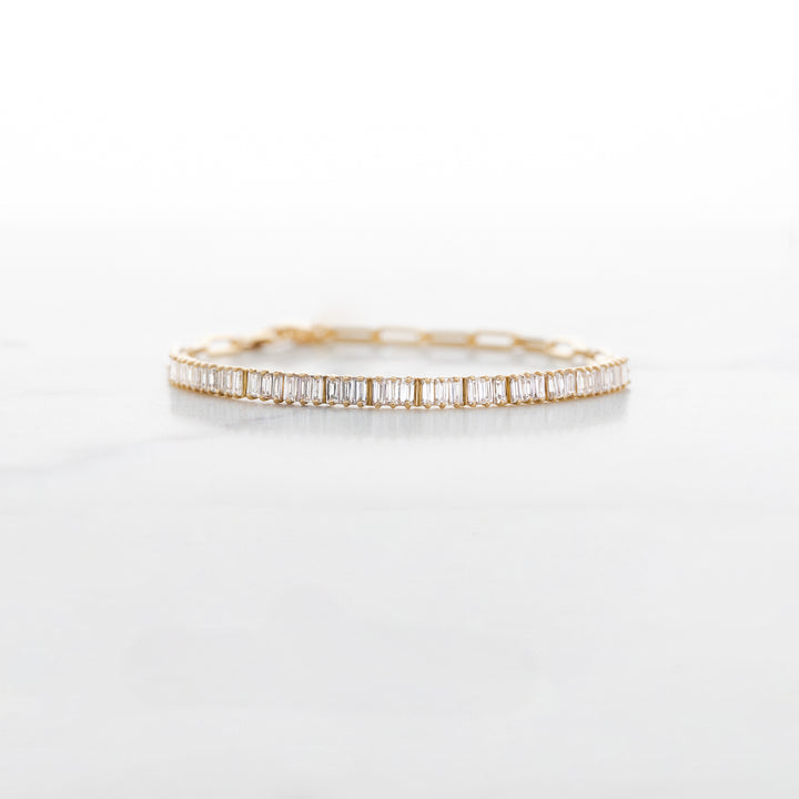 Lab Grown Baguette Diamond Half Tennis Bracelet