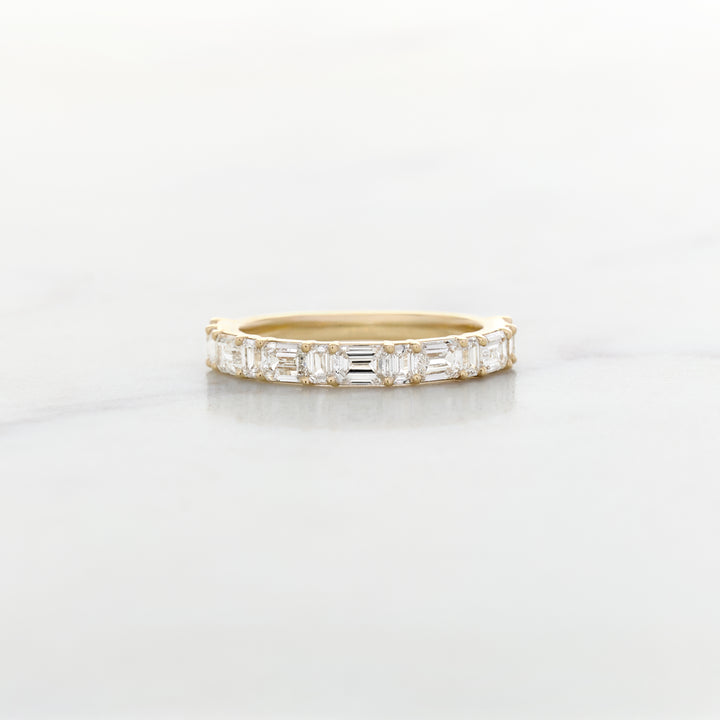 Alternating Emerald Cut & Baguette Diamond Band