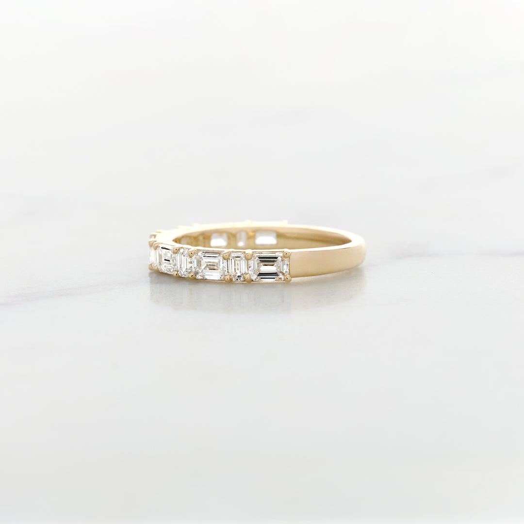 Alternating Emerald Cut & Baguette Diamond Band