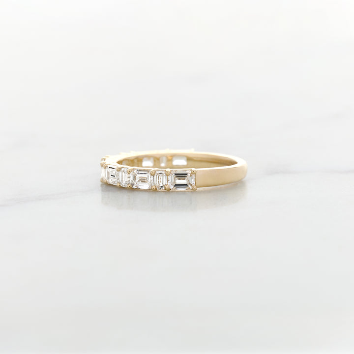 Alternating Emerald Cut & Baguette Diamond Band