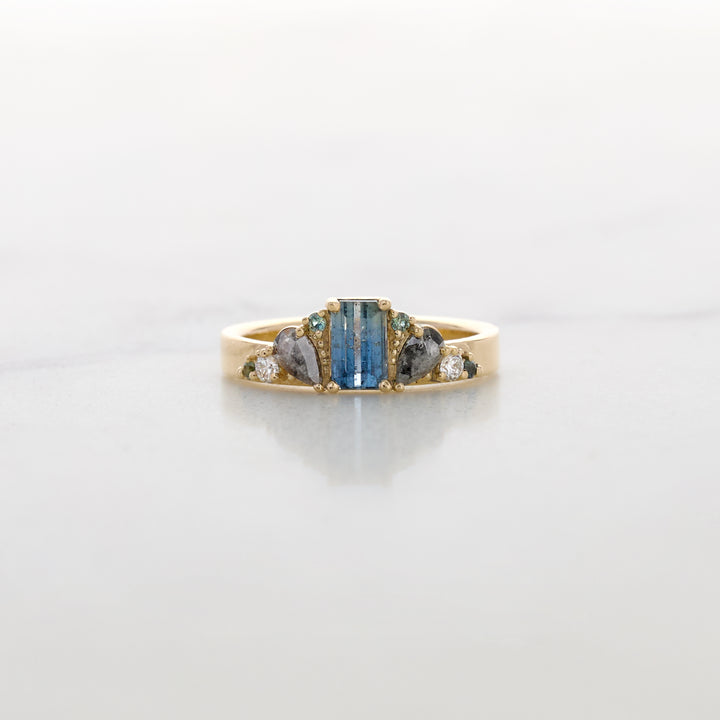 Sapphire & Galaxy Diamond Fan-style Band