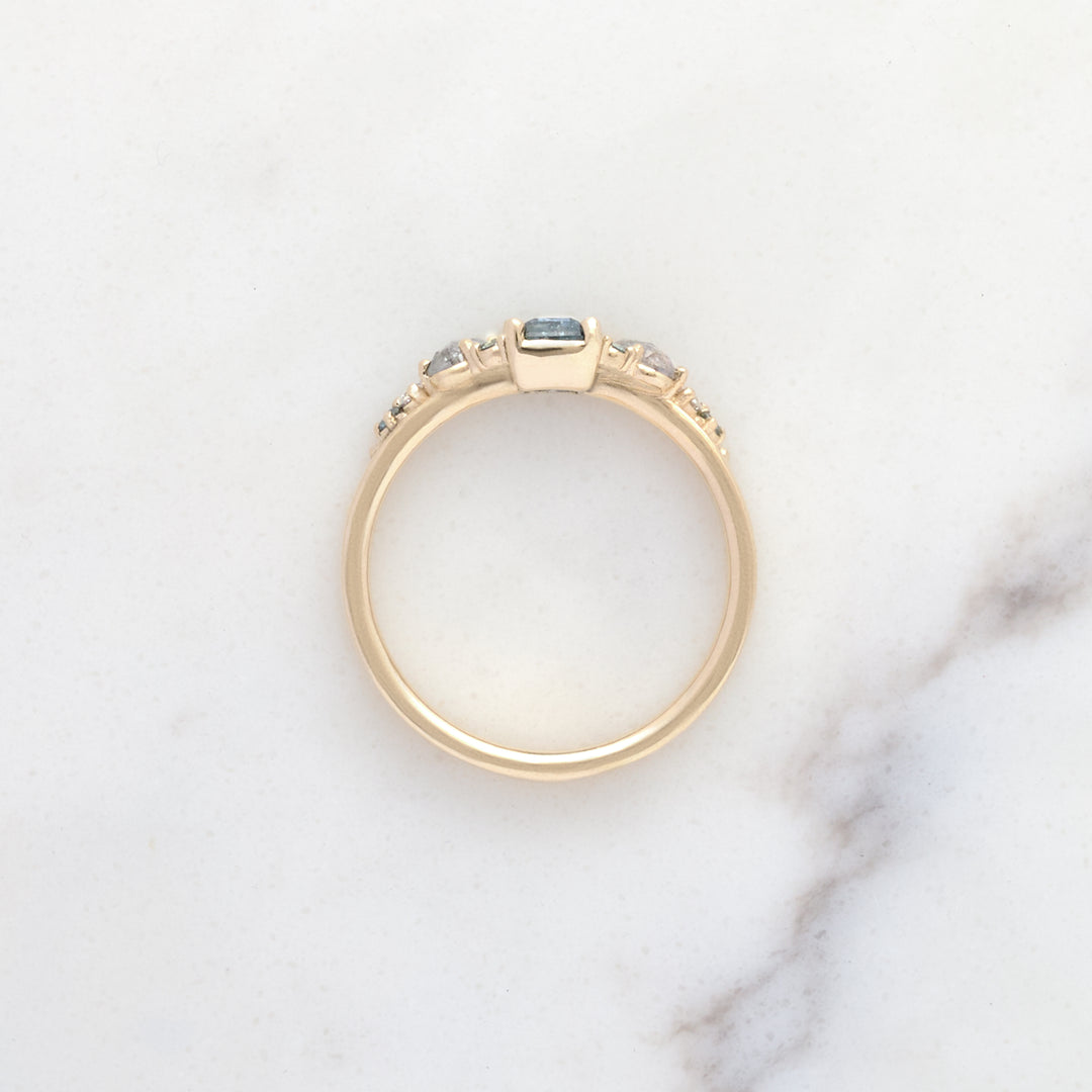 Sapphire & Galaxy Diamond Fan-style Band
