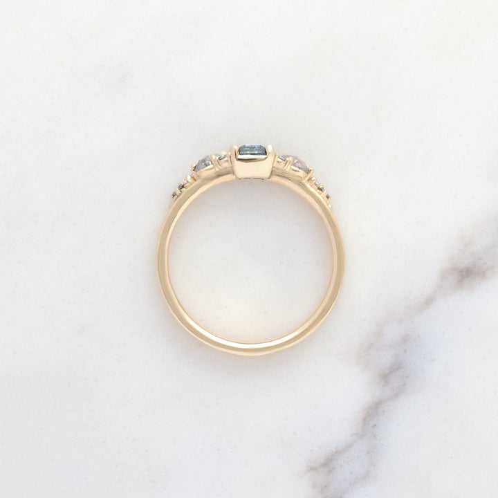 Sapphire & Galaxy Diamond Fan-style Band