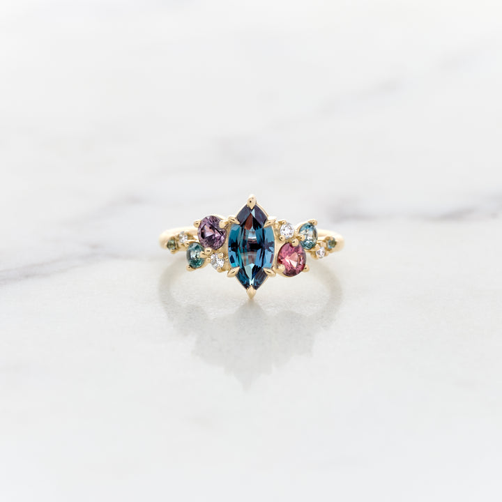 Alexandrite & Sapphire Cluster Ring