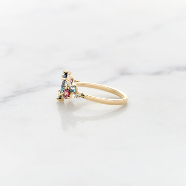 Alexandrite & Sapphire Cluster Ring