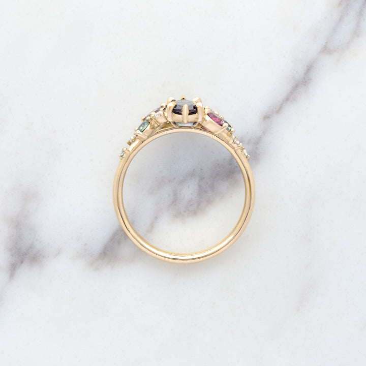 Alexandrite & Sapphire Cluster Ring