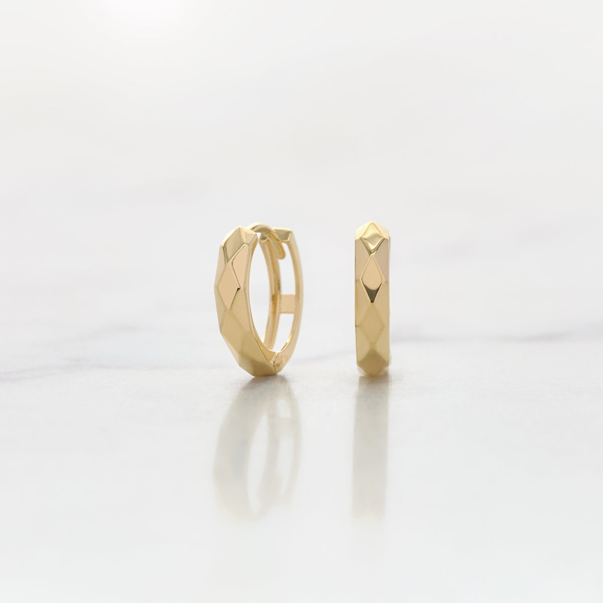 Rhombus Hinged Hoop Earrings