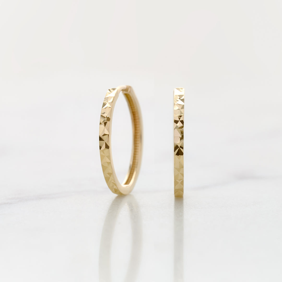 Diamond Cut Hoop Earrings