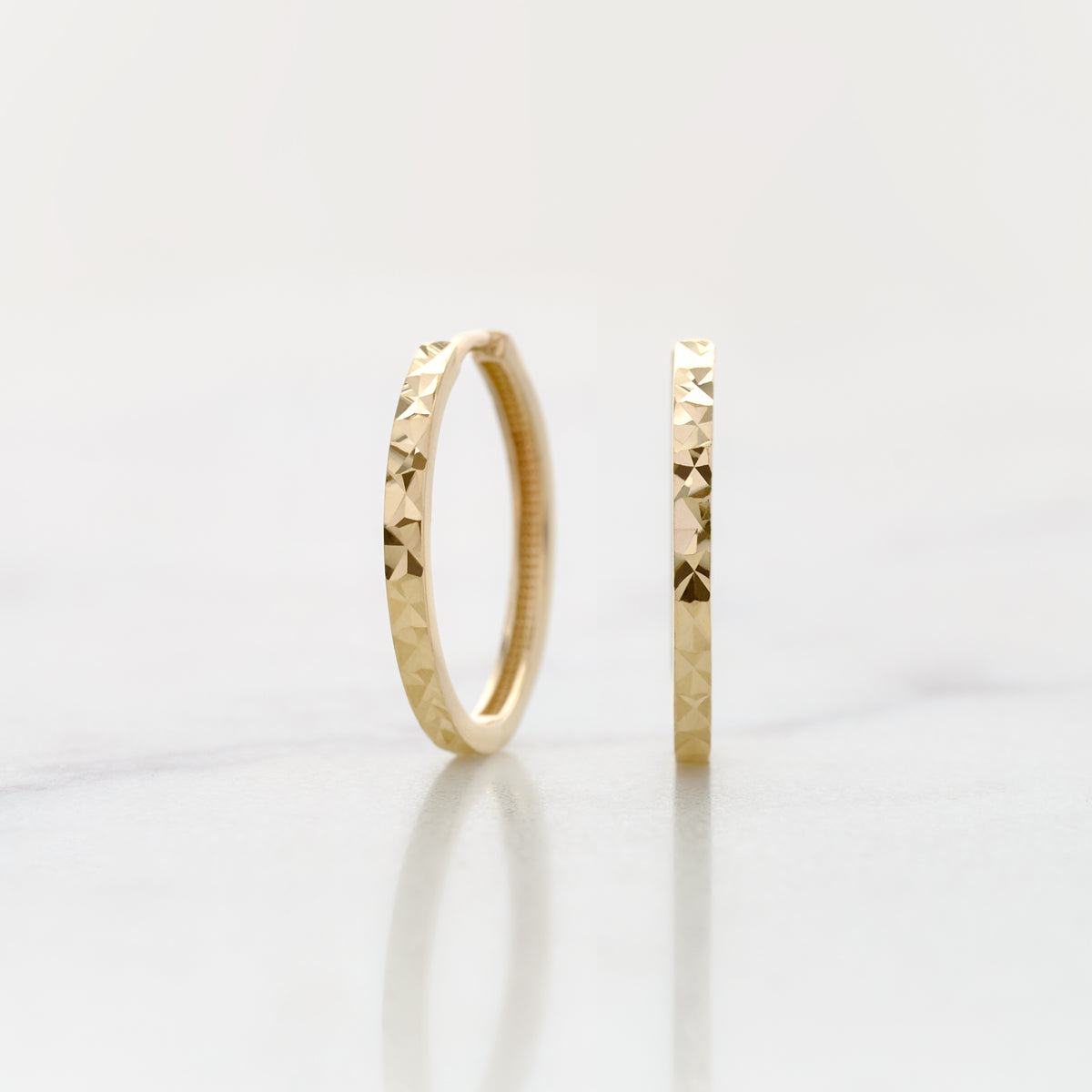 Diamond Cut Hoop Earrings