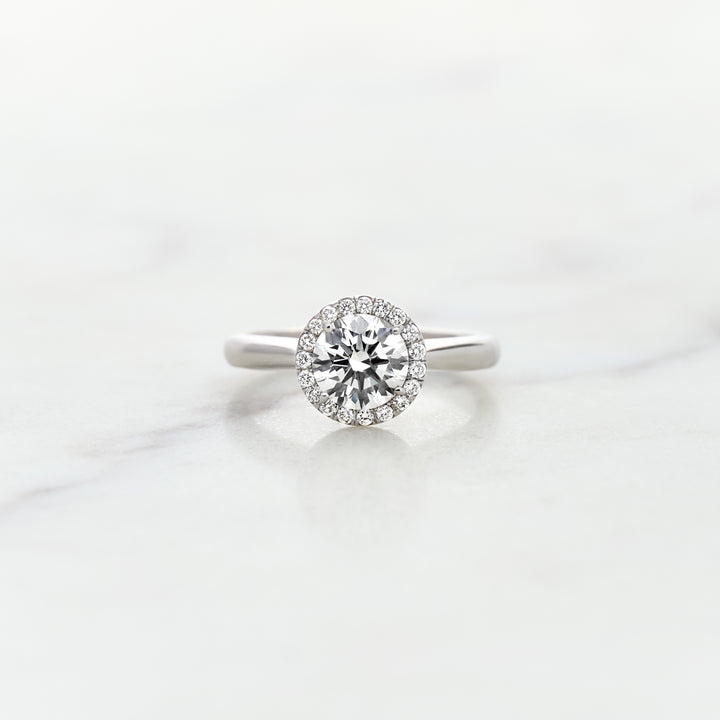 Round Halo Ring with Hidden Tulip