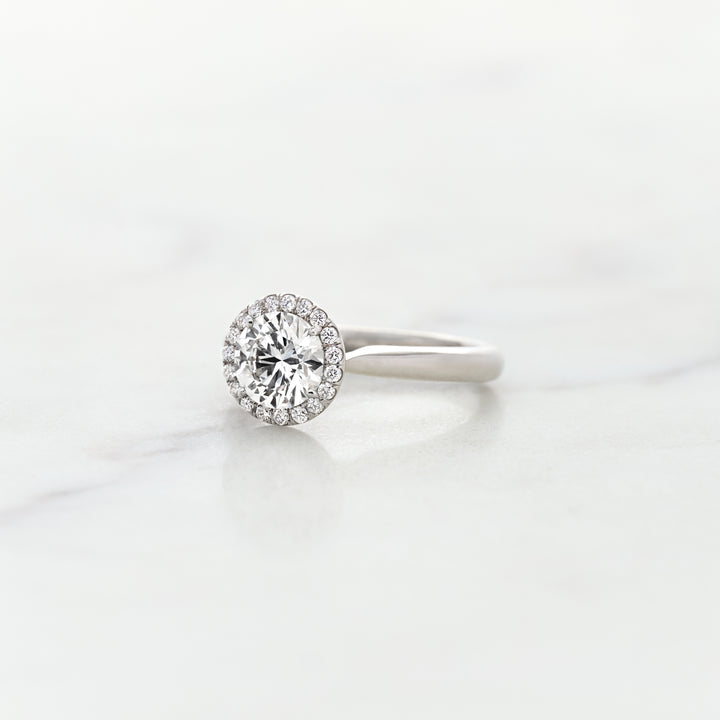 Round Halo Ring with Hidden Tulip
