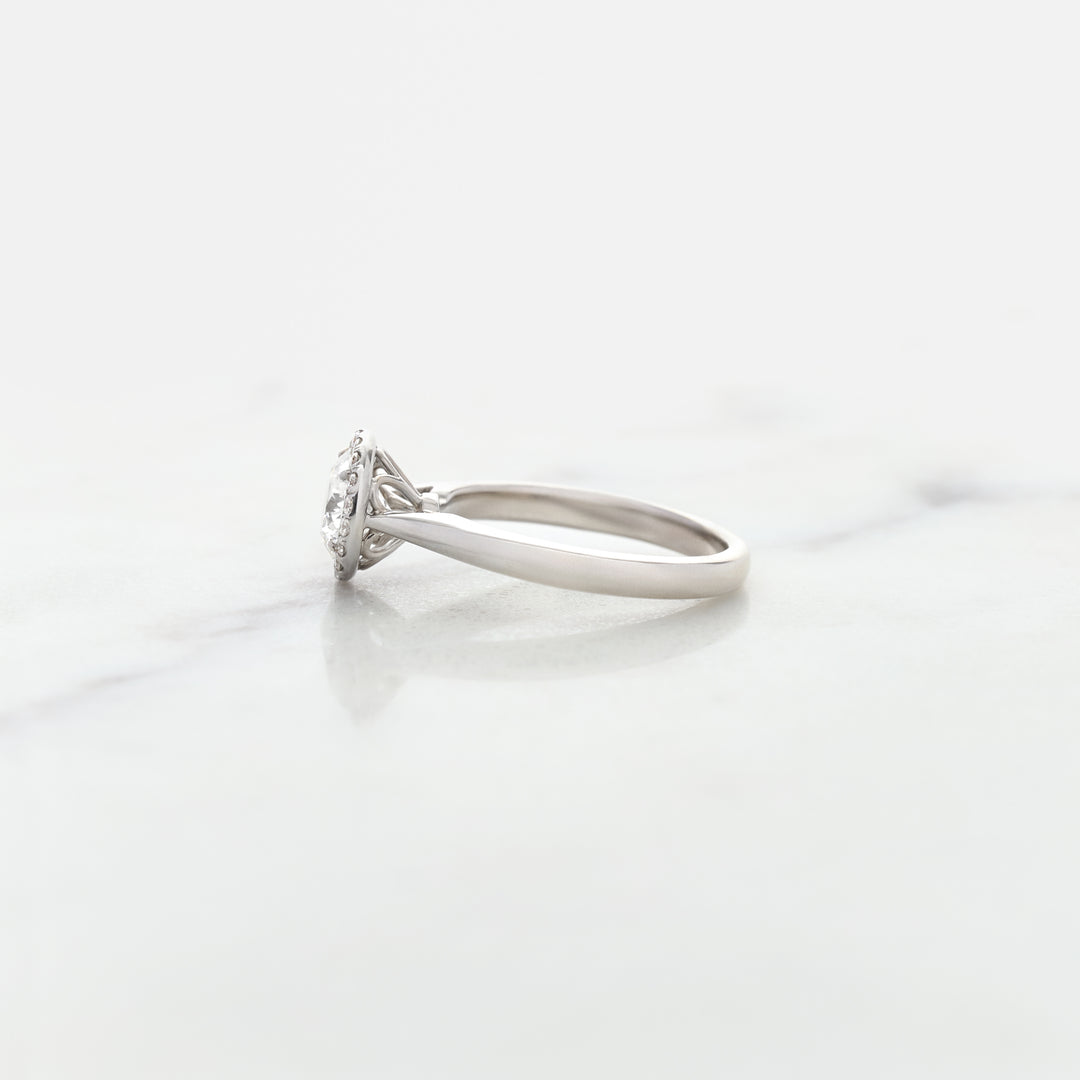 Round Halo Ring with Hidden Tulip