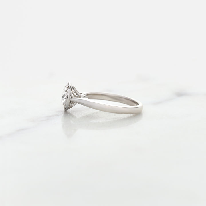 Round Halo Ring with Hidden Tulip