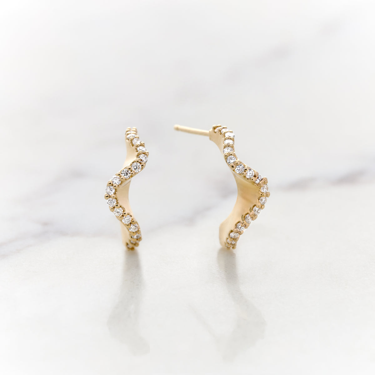 Diamond Ribbon Earrings