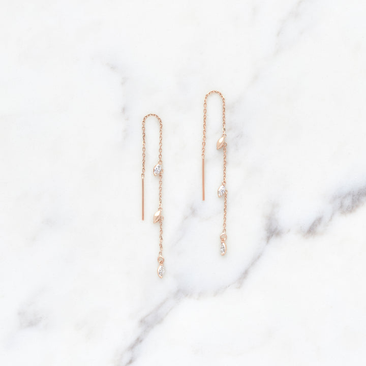 Weeping Willow Three Leaf Earrings
